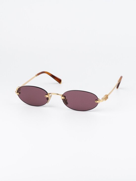 Miu Miu Women Sunglasses Gold Violet Oval MUA54S 5AK20Y NEW AUTHENTIC main image 4